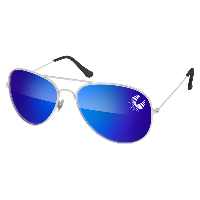 Metal Aviator Mirrored Sunglasses