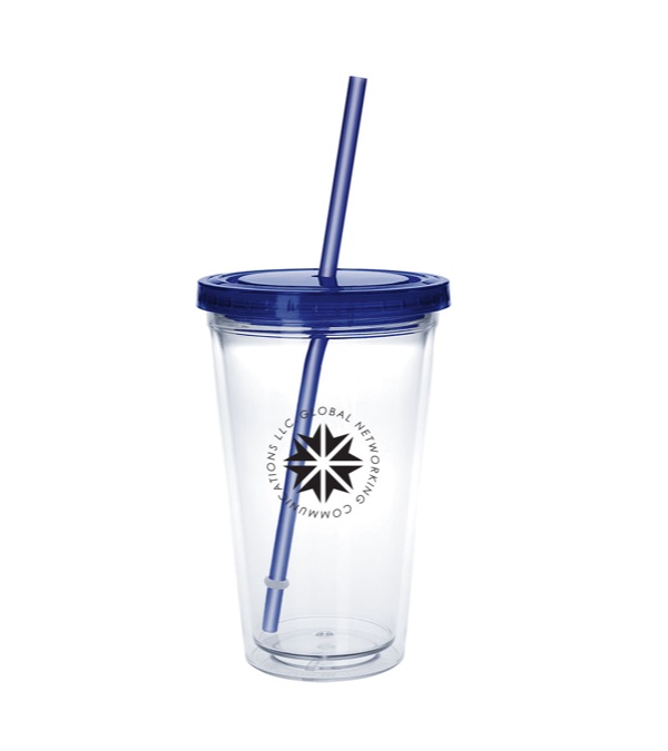 18 oz. Clear Tumbler with Colored Lid