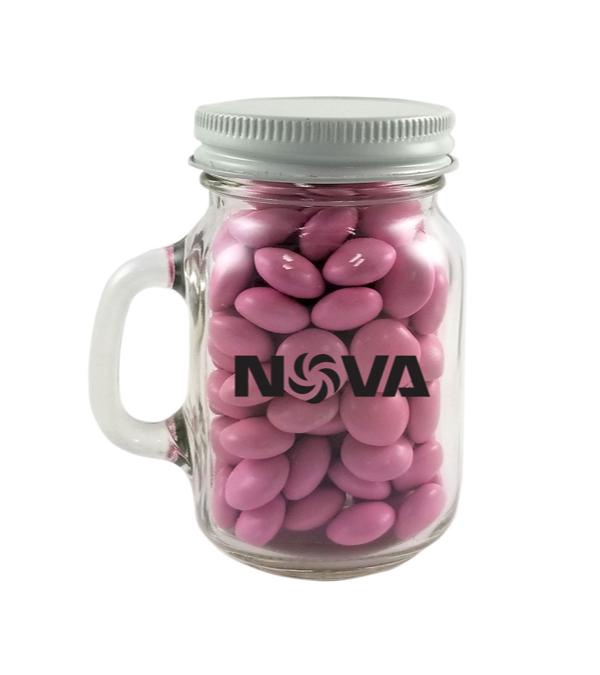 3.25 oz. Glass Mini Mason Jar - Chocolate Buttons
