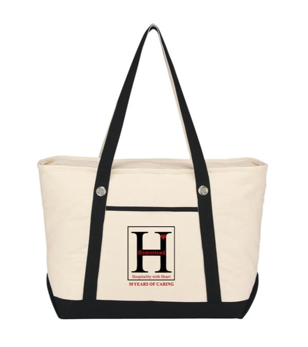 Large Cotton Canvas Sailing Tote Bag