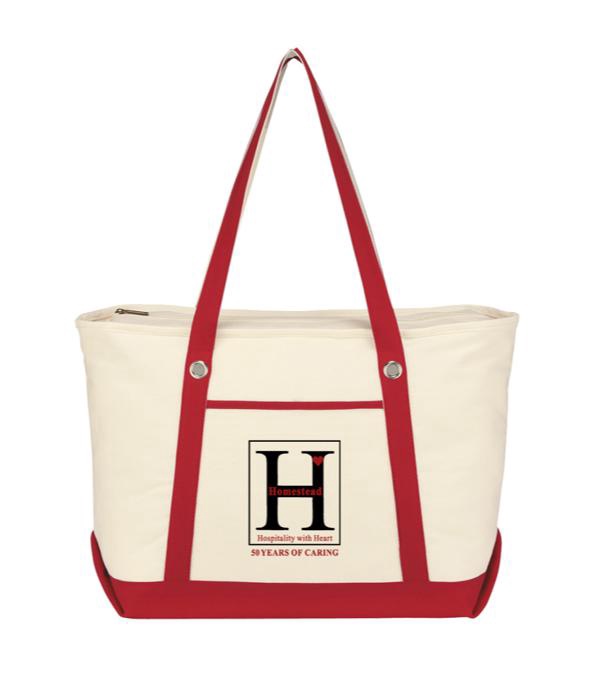 Large Cotton Canvas Sailing Tote Bag