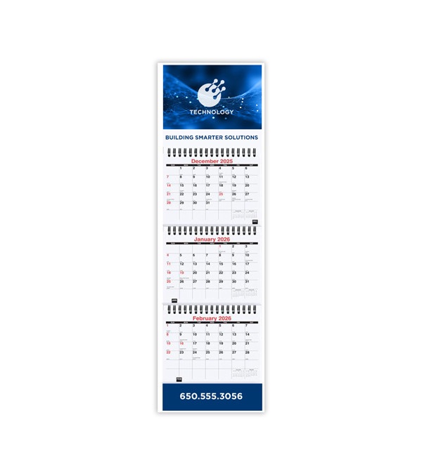 Three Months at a Glance Calendar 2026