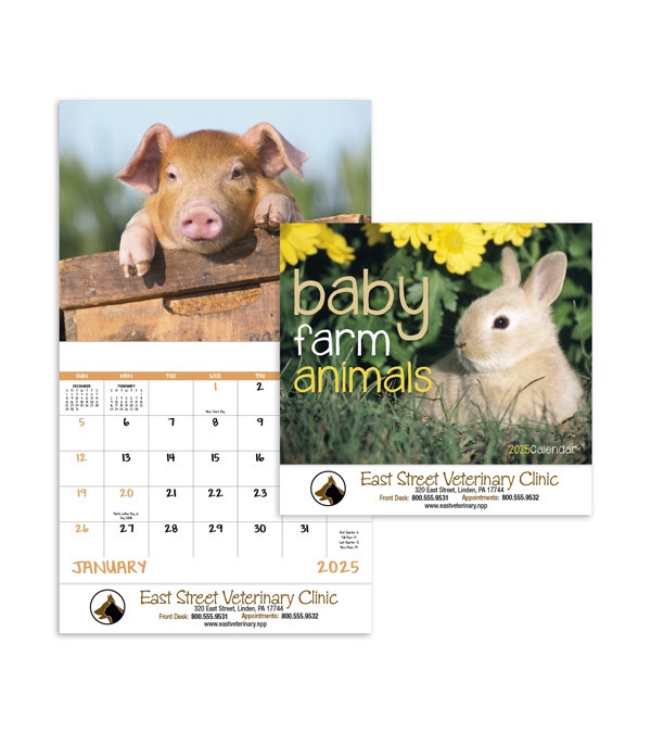 Baby Farm Animals Wall Calendar