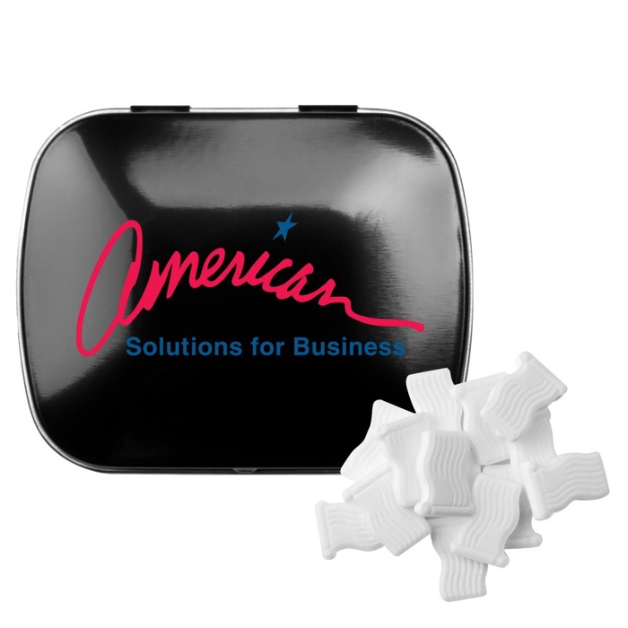 Domed Tin with American Flag Shaped Mints