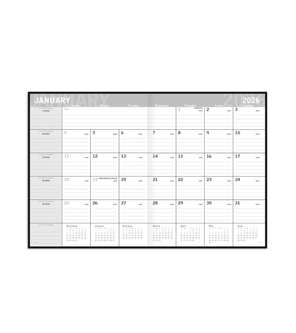 Classic Monthly Planner 2026