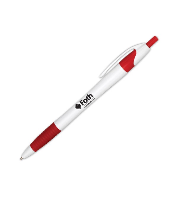 Comfy Curvy White Barrel Logo Pen