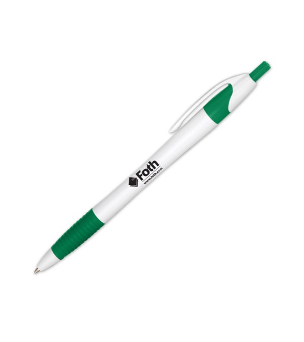 Comfy Curvy White Barrel Logo Pen