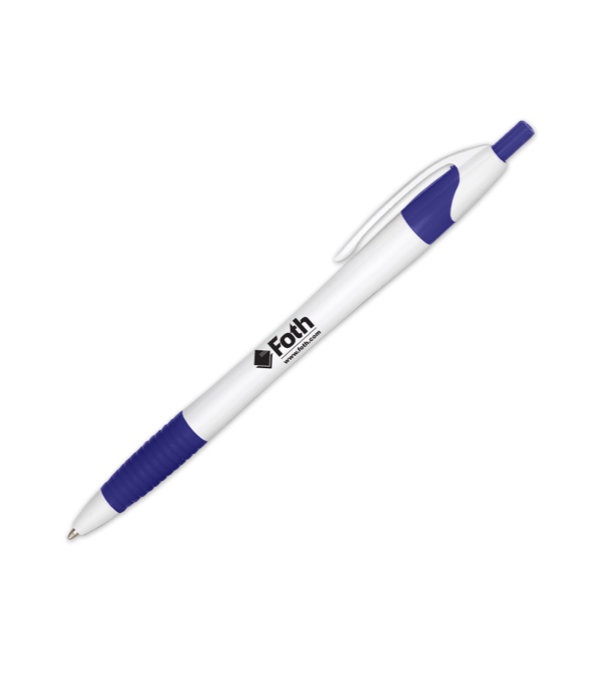 Comfy Curvy White Barrel Logo Pen