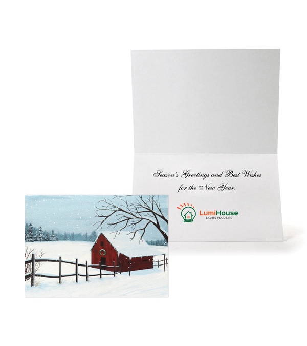 Premium Winter Barn Holiday Card