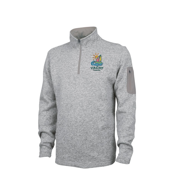 Men's Heathered Fleece Pullover - Embroidered