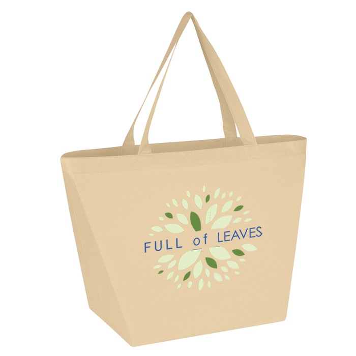 Budget Shopper Tote Bag with Logo - Full Color Imprint