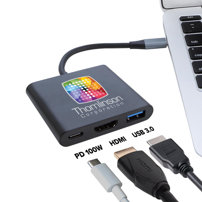 Compact 3-in-1 HDMI USB Hub
