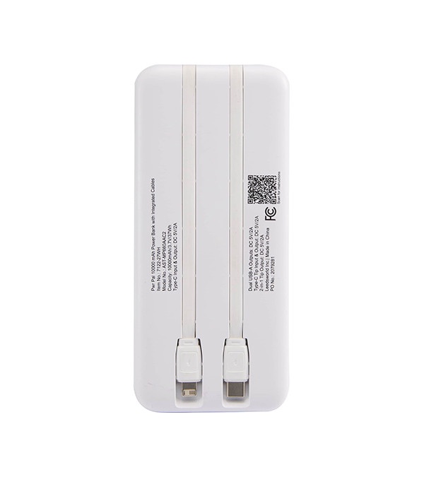 Pwr Pal 10000 mAh Power Bank with Integrated Cable