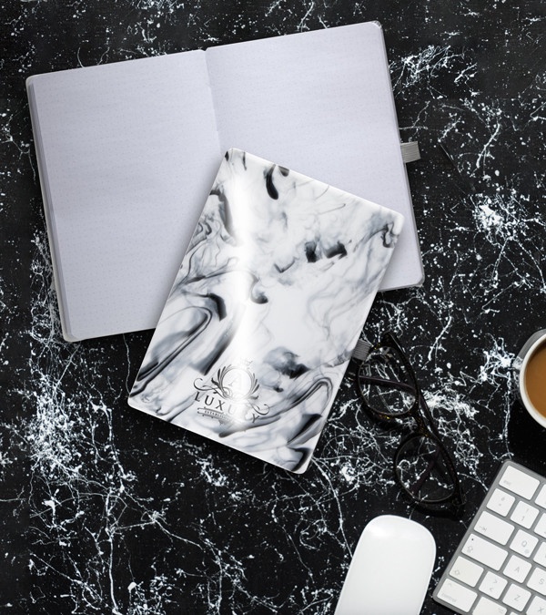 Cambria Ultra-Gloss Marble Notebook with Pen