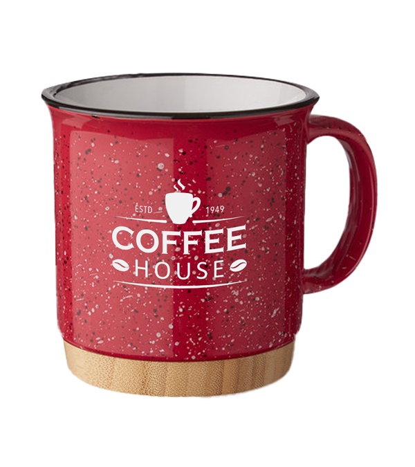 15 oz. Campfire Mug With Bamboo Base