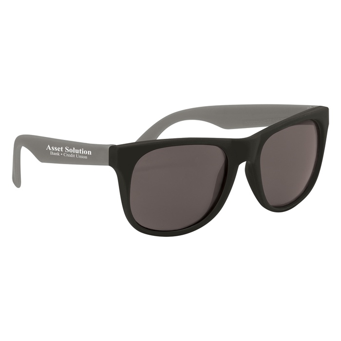 Rubberized Sunglasses With Microfiber Cloth And Pouch