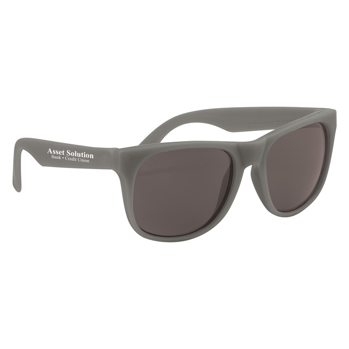 Rubberized Sunglasses With Microfiber Cloth And Pouch