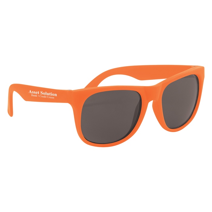 Rubberized Sunglasses With Microfiber Cloth And Pouch