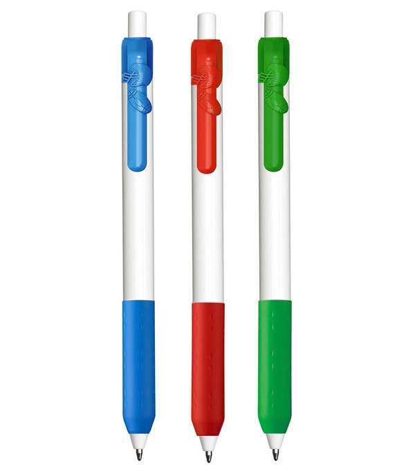 Alamo White Barrel Pen with Football Clip