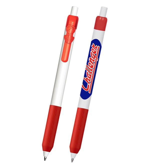 Alamo White Barrel Pen with Basketball Clip