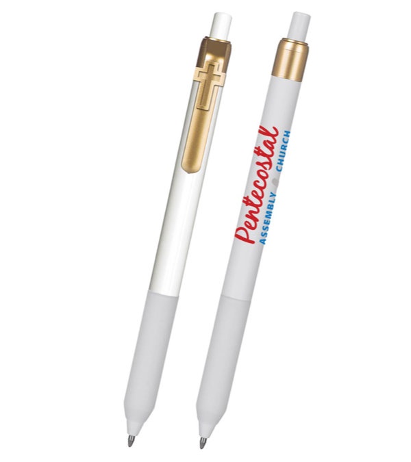 Alamo White Barrel Pen with Cross Clip