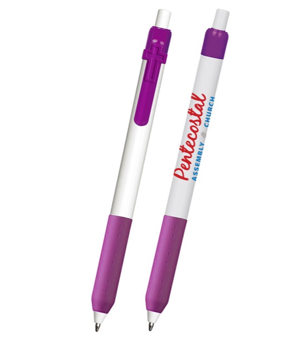 Alamo White Barrel Pen with Cross Clip