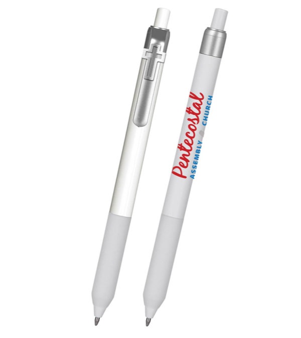 Alamo White Barrel Pen with Cross Clip