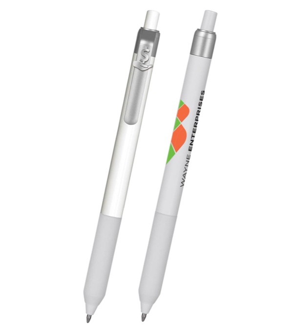 Alamo White Barrel Pen with Dollar Clip