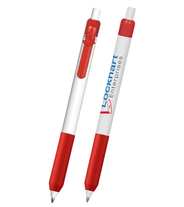 Alamo White Barrel Pen with House Clip