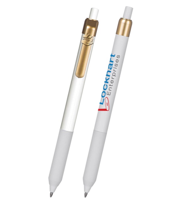 Alamo White Barrel Pen with House Clip