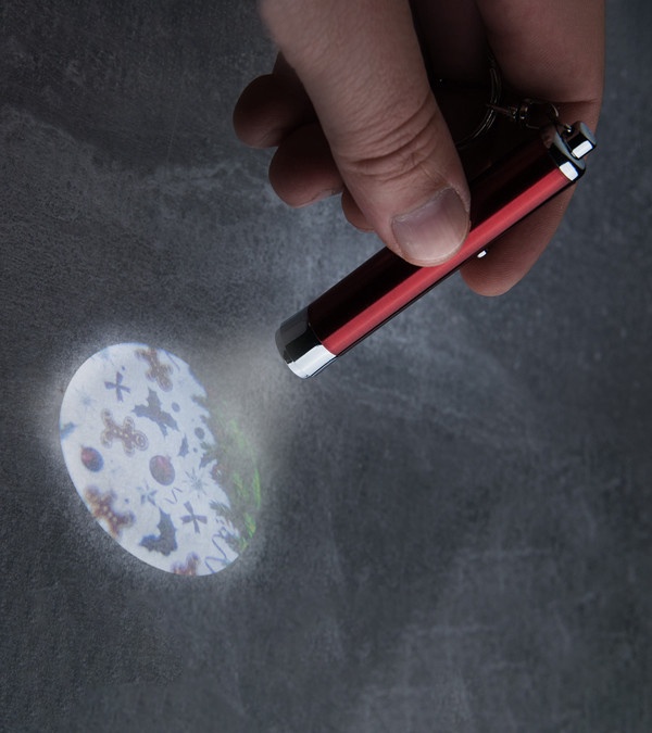 Festive Projection Flashlight Keyring