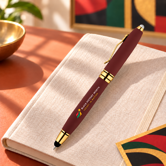 Legacy in Motion Soft Touch Triple Function Pen – Full Color Imprint