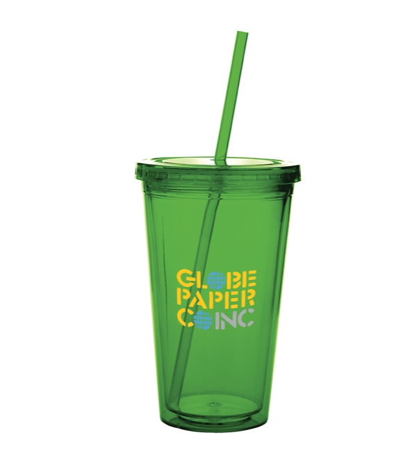 18 oz. Double Wall Acrylic Tumbler- Front only - Full Color Imprint