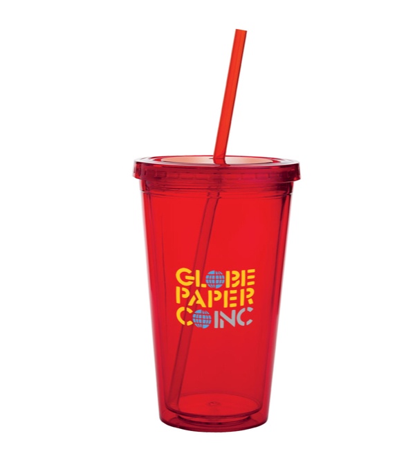18 oz. Double Wall Acrylic Tumbler- Front only - Full Color Imprint