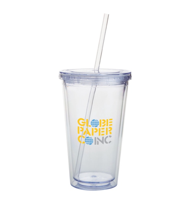18 oz. Double Wall Acrylic Tumbler- Front only - Full Color Imprint
