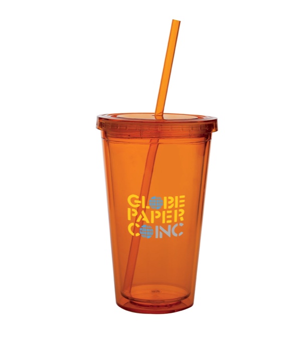 18 oz. Double Wall Acrylic Tumbler- Front only - Full Color Imprint