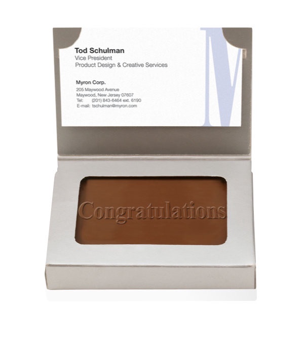 Silver Chocolate Business Card Box-Congratulations