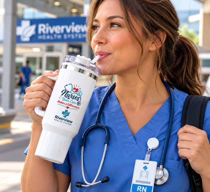 Nurses 40 oz. Stainless Steel Travel Mug with Personalization