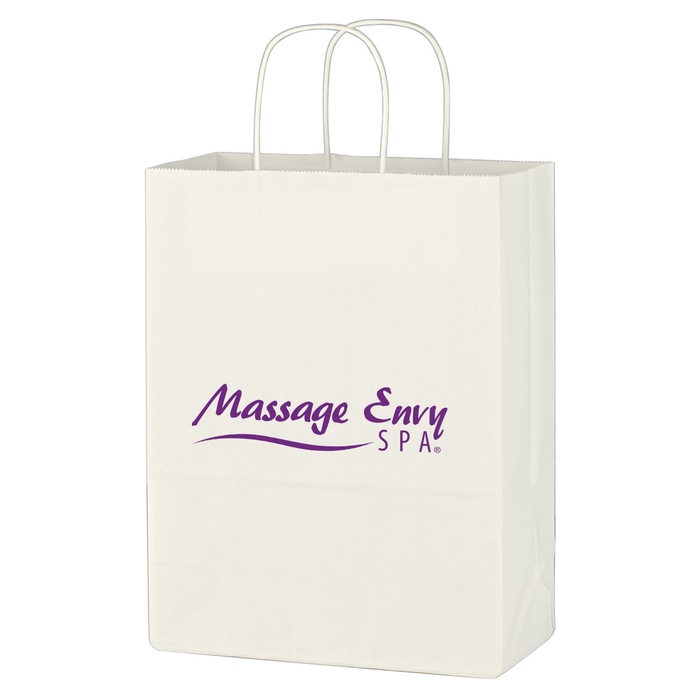 Kraft Paper White Shopping Bag - 10 x 13, Kraft Paper White Shopping Bag - 10 x 13 Kraft Paper Whit
