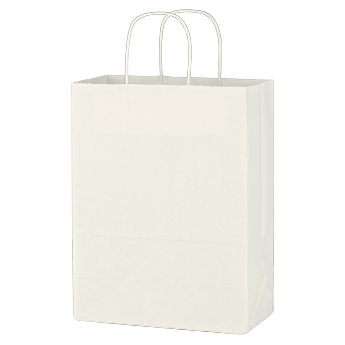 Kraft Paper White Shopping Bag - 10 x 13, Kraft Paper White Shopping Bag - 10 x 13 Kraft Paper Whit
