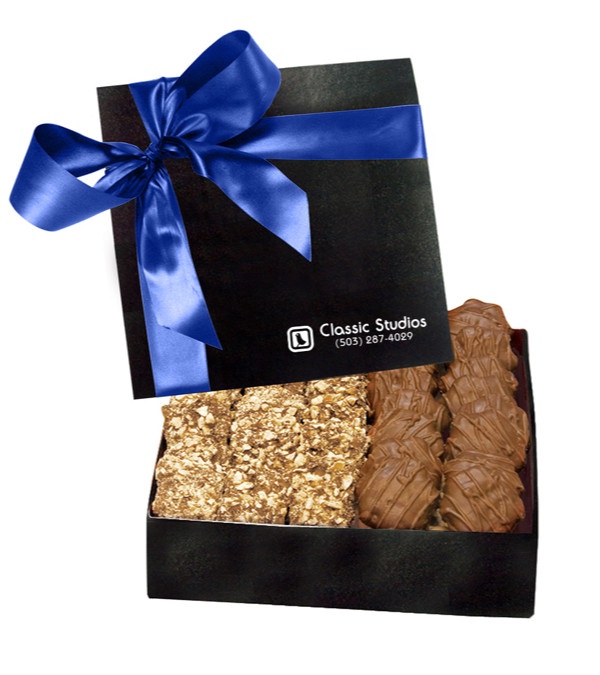 The Chairman Black Gift Box - Almond Butter Crunch & Cashew Caramel Turtles