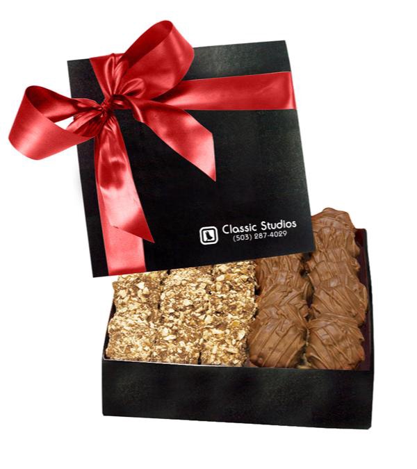 The Chairman Black Gift Box - Almond Butter Crunch & Cashew Caramel Turtles