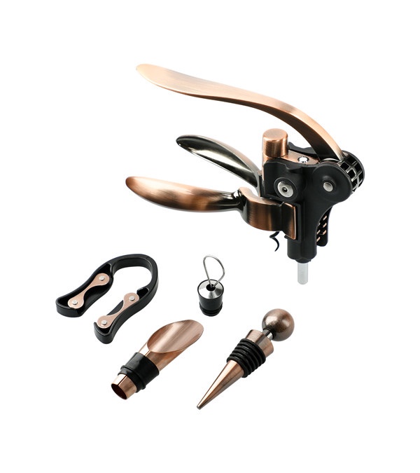Graze Wood and Metal Wine Set
