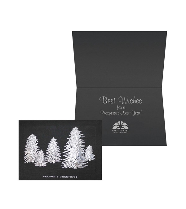 Premium Silver Trees Holiday Card