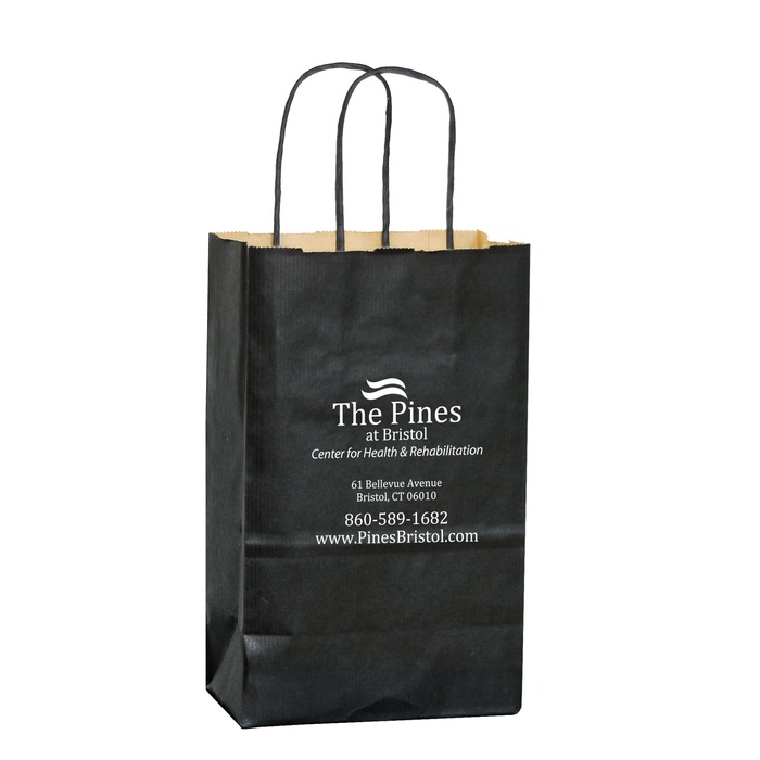 Matte 5" x 3-1/2 x 8" Custom Shopping Bags