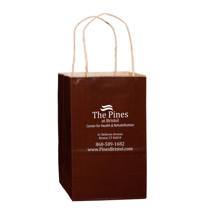 Matte 5" x 3-1/2 x 8" Custom Shopping Bags