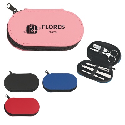 Custom 5 Piece Leather Look Manicure Set