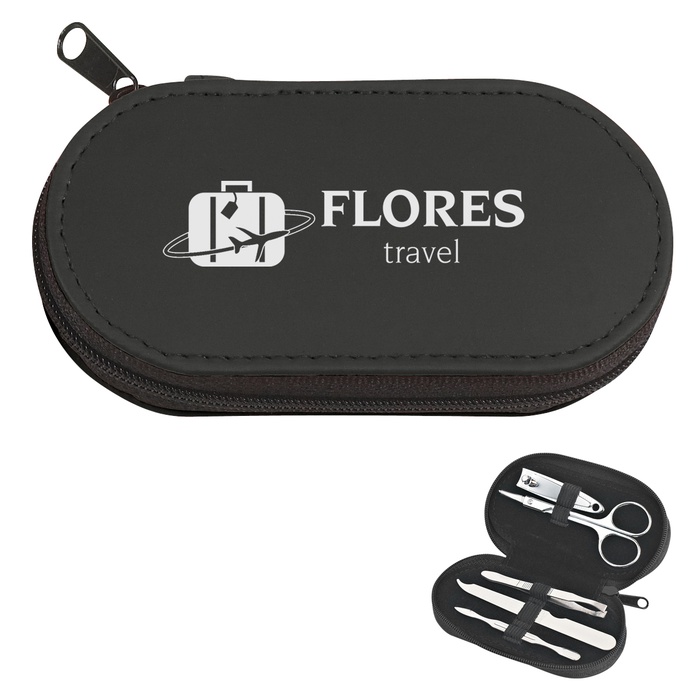 Custom 5 Piece Leather Look Manicure Set