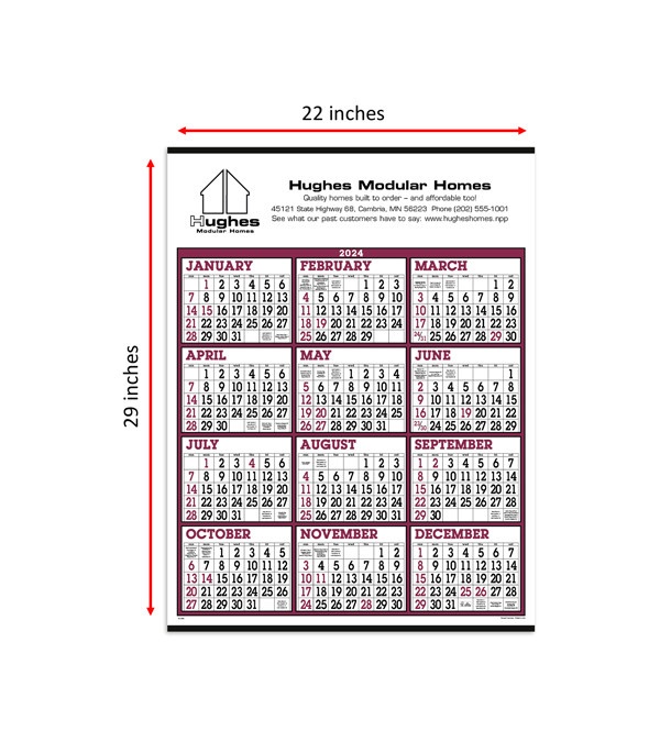Big Numbers Span-A-Year Calendar