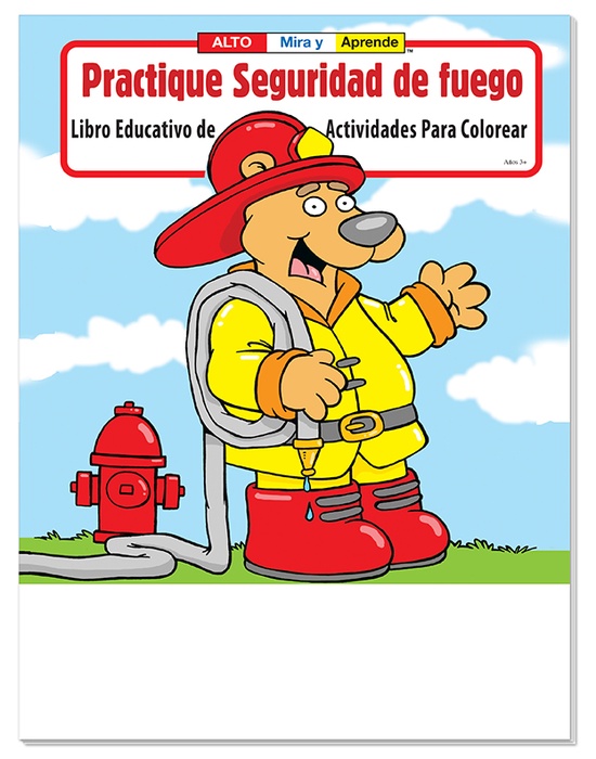 Libro para colorear y de actividades sobre seguridad contra incendios